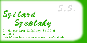 szilard szeplaky business card