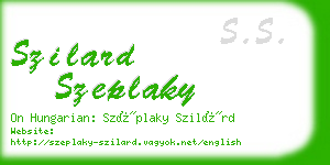 szilard szeplaky business card